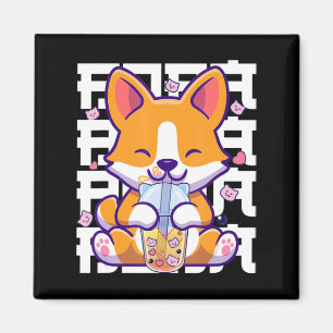 Imã Kawaii Shiba Inu Dog Bubble Tea Boba Anime Gifts G