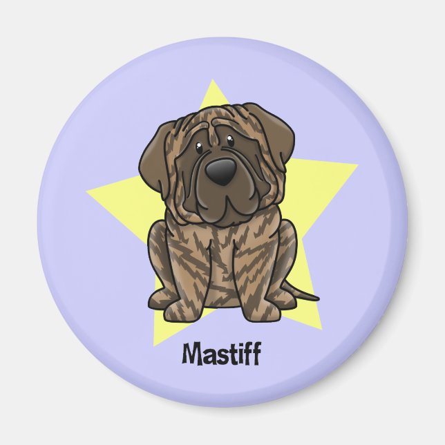 Imã Kawaii Star Brindle Mastiff (Frente)