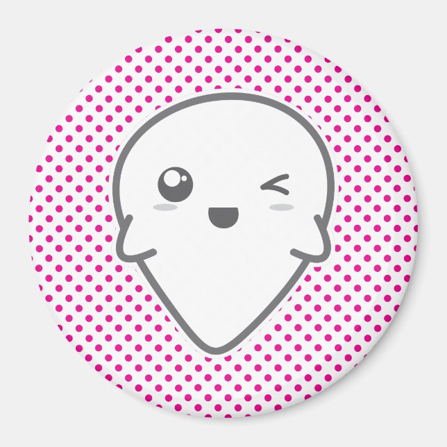 Imã Kawaii Winking Ghost Magnet (Frente)