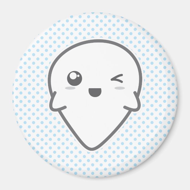 Imã Kawaii Winking Ghost Magnet (Frente)