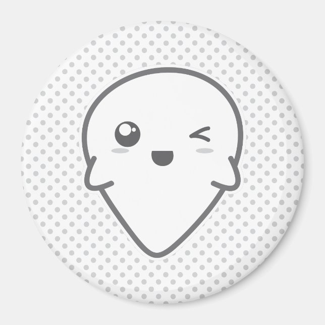 Imã Kawaii Winking Ghost Magnet (Frente)