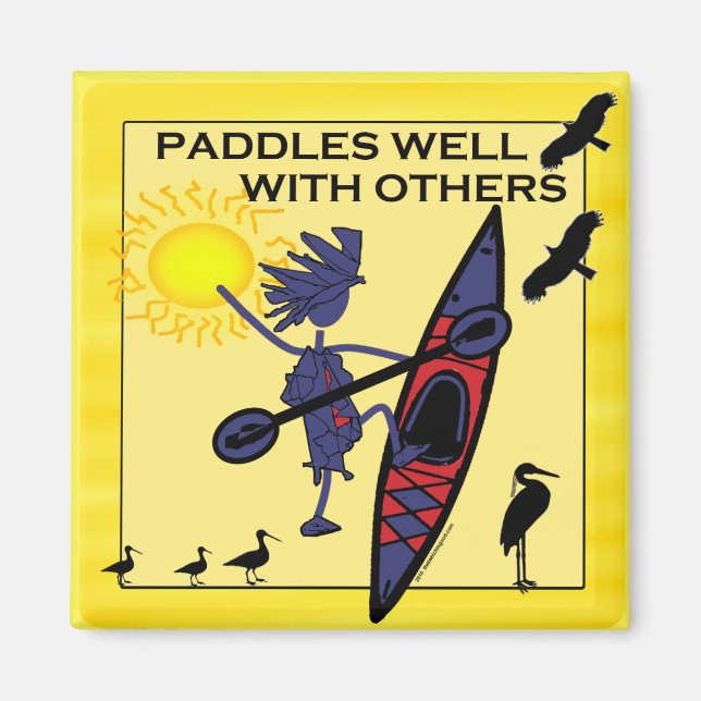 Imã Kayak Paddles Bem em Amarelo (Frente)