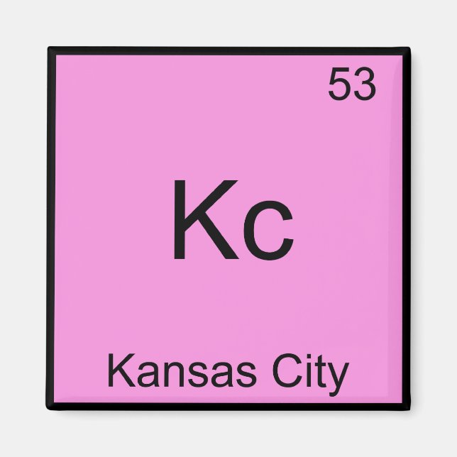 Imã Kc - Símbolo de Elemento de Química de Kansas City (Frente)