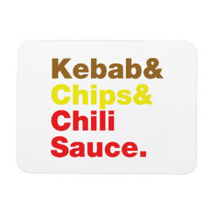 Ímã Kebab & microplaquetas & Sauce. de pimentão