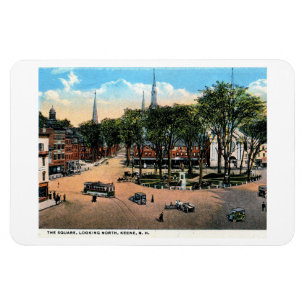 Ímã KEENE NH Town Square View, Cartão-postal de 1922