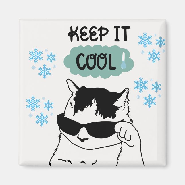 Imã Keep It Cool – Funny Cat Magnet (Frente)