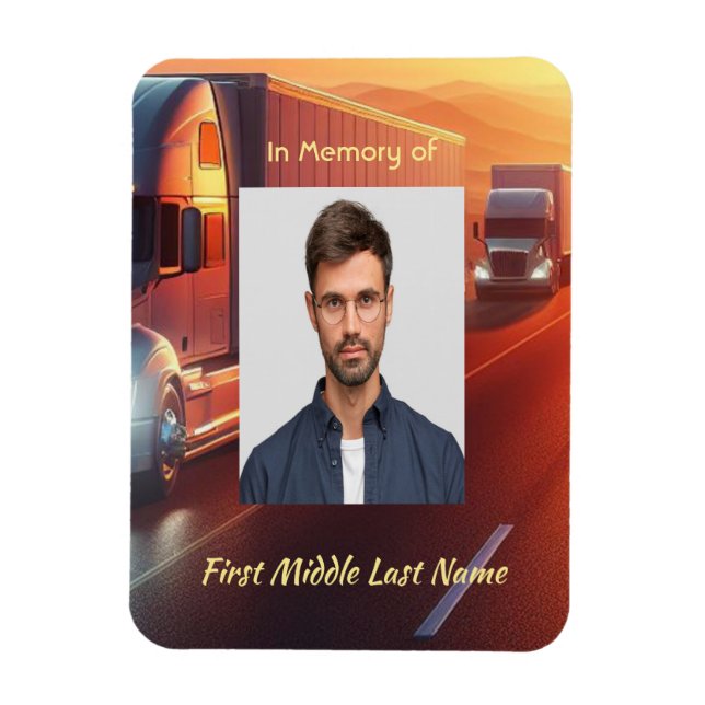 Ímã Keepsake Memorial  SemiTruck Tractor-trailer  (Vertical)