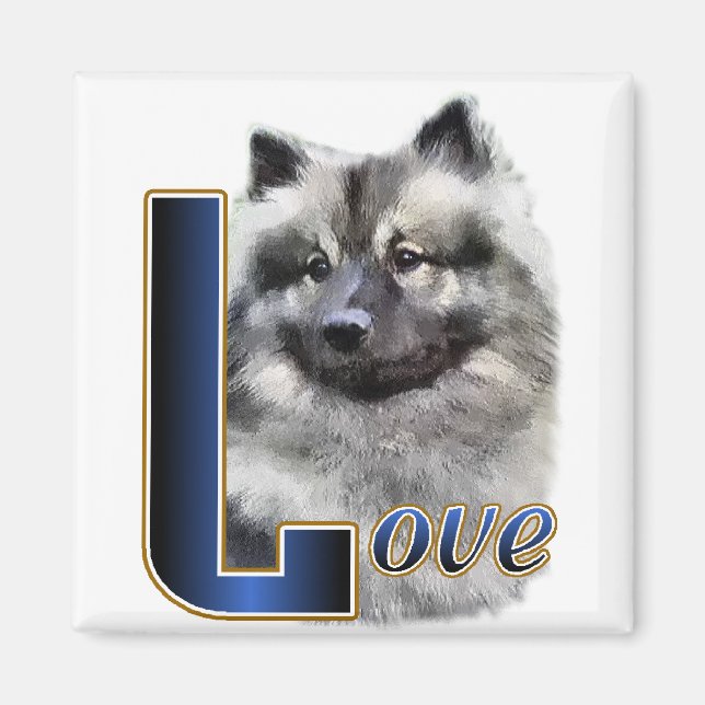 Imã Keeshond Art Gifts (Frente)