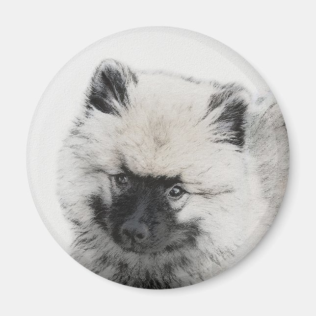 Imã Keeshond Puppy Drapy - Arte Cachorro Original Boni (Frente)