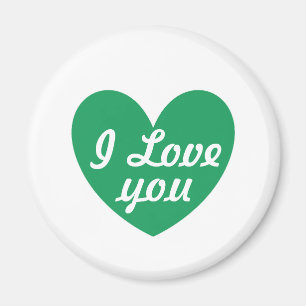 Imã Kelly Green Polka Hearts em branco