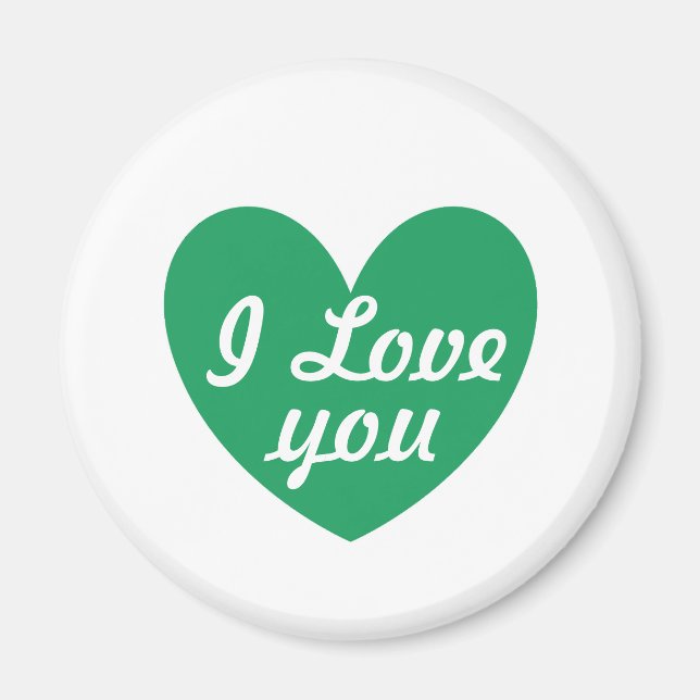 Imã Kelly Green Polka Hearts em branco (Frente)