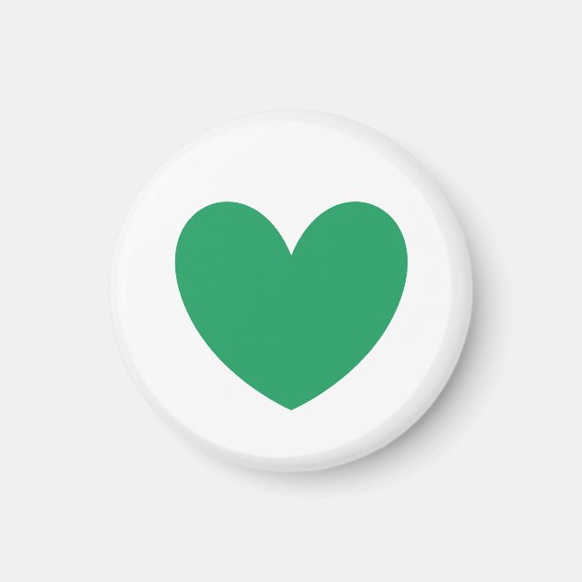 Imã Kelly Green Polka Hearts em branco (Frente)