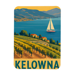 Ímã 🍇 KELOWNA — Vinhas de Okanagan e Vistas do Lago