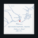 Imã Kennebunkport Maine Map Weding Favor<br><div class="desc">Encomenda rápida e fácil! Estes magnatas do mapa Kennebunkport, Maine são a forma perfeita de dizer "Bem-vindos ao Maine!" a convidados fora da cidade com boas-vindas, ou personalizá-los para a sua festa de casamento. Mova o coração clicando em "Editar usando a ferramenta design" em "Personalizar". Quer você esteja casando em...</div>