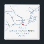 Imã Kennebunkport Maine Map Weding Favor<br><div class="desc">Encomenda rápida e fácil! Estes magnatas do mapa Kennebunkport, Maine são a forma perfeita de dizer "Bem-vindos ao Maine!" a convidados fora da cidade com boas-vindas, ou personalizá-los para a sua festa de casamento. Mova o coração clicando em "Editar usando a ferramenta design" em "Personalizar". Quer você esteja casando em...</div>
