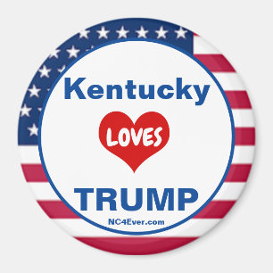 Imã Kentucky LOVES TRUMP Patriotic Fridge