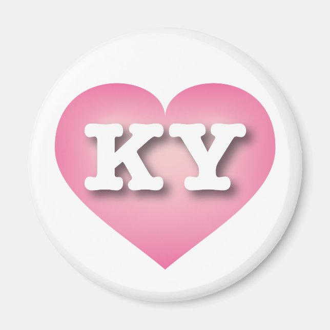 Imã Kentucky Pink Fade Heart - Eu amo KY (Frente)