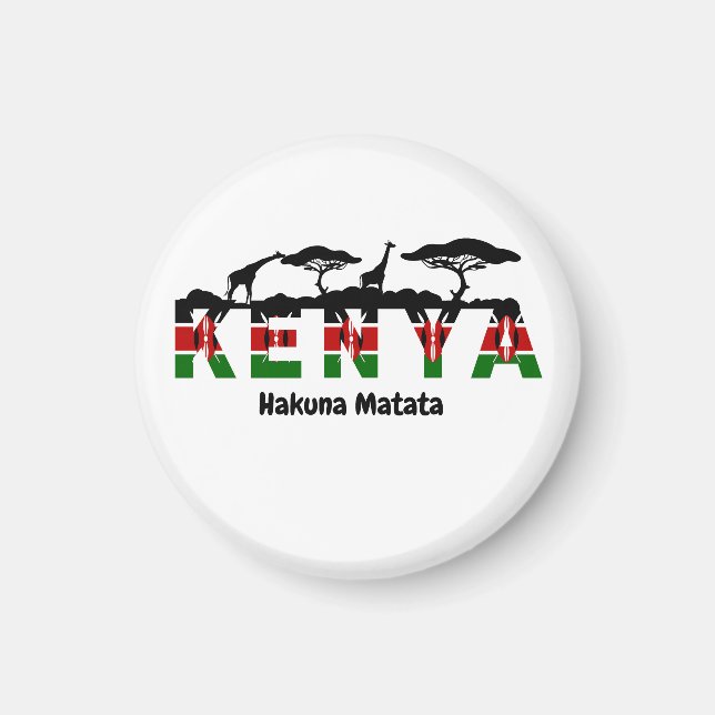 Imã Kenya Hakuna Matata Fridge Magnet. (Frente)