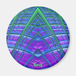 Imã KERRY ~Azul, Verde e Roxo ~ Fractal Abstrato ~