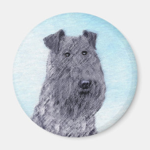 Imã Kerry Blue Terrier pintando uma pintura cãozinha