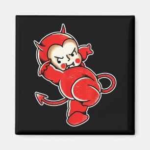 Imã Kewpie Bebê Diabo Demônio Chifres Tatuagem