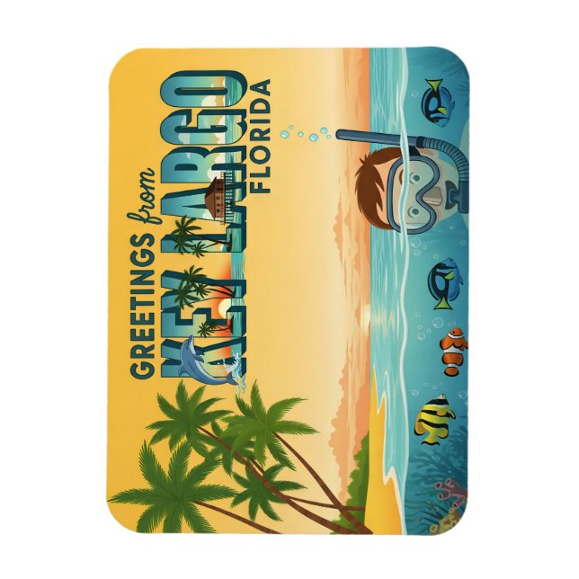 Ímã Key Largo Flórida – Férias Tropicais (Vertical)