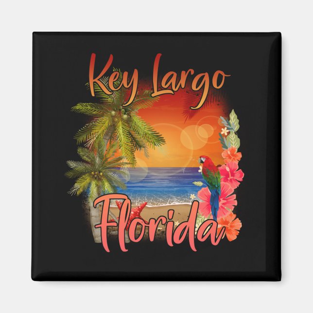 Imã Key Largo Florida Keys Tropical Beach Sunset (Frente)