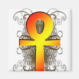 Imã "Key of Life (Ankh)" em Dourado Magnet