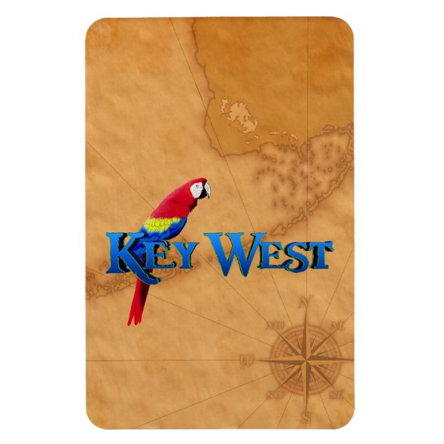 Ímã Key West and Map (Vertical)