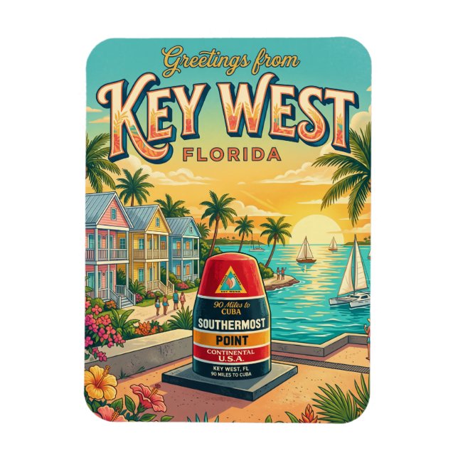 Ímã Key West Flórida (Vertical)