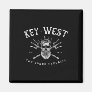 Imã Key West Flórida Vintage Poseidon República Conch