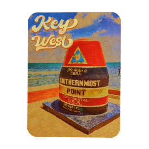 Ímã Key West Island Palm Tree Beach Souvenir
