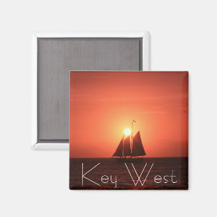 Imã Key West, veleiro no ímã do por do sol