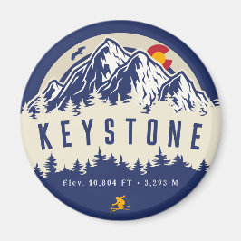 Imã Keystone Colorado Flag Mountain Souvenir