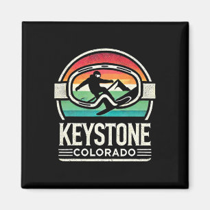 Imã Keystone Snowboard Retro Colorado Mountain Snow