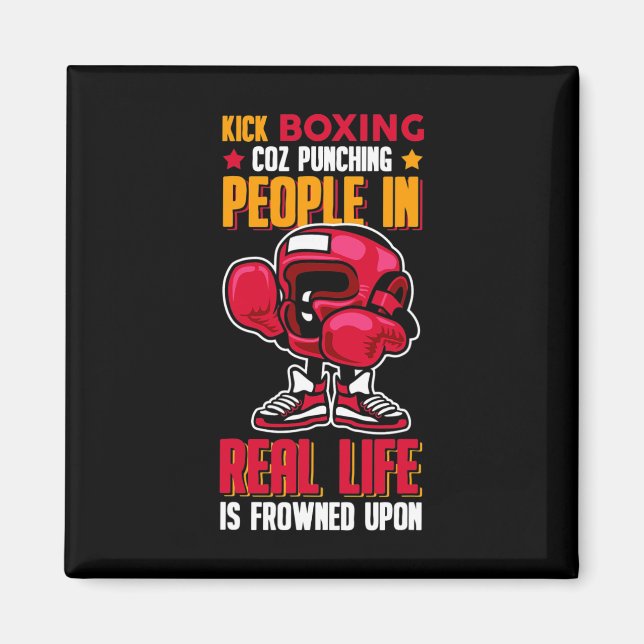 Imã Kick Boxing Soco Com as Pessoas Desaprovado  (Frente)