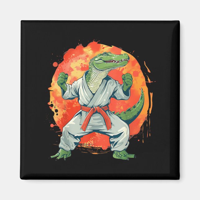 Imã Kickboxing Crocodilo Taekwondo Karatê MMA Engraçad (Frente)