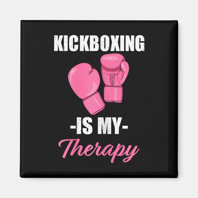 Imã Kickboxing Feminino é Minha Terapia Ótimo Presente (Frente)