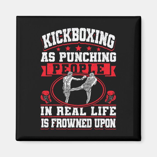 Imã Kickboxing Vintage Kickboxing como Socar Pessoas E (Frente)