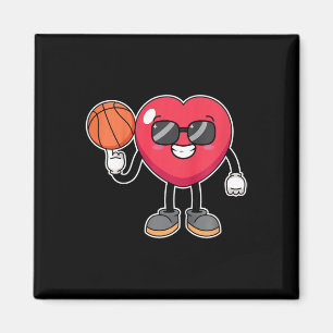 Imã Kids Bysketbyll Player Heart Dia de os namorados C