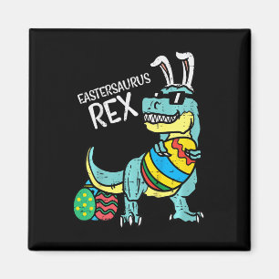 Imã Kids Eastersaurus Rex Páscoa Trex Bunny Menino Bo