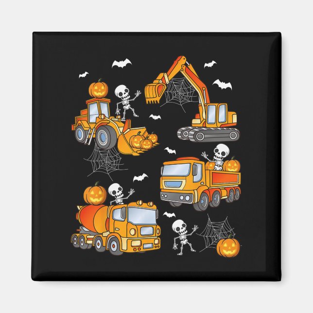 Imã Kids Halloween Construction Trucks Costume Toddler (Frente)
