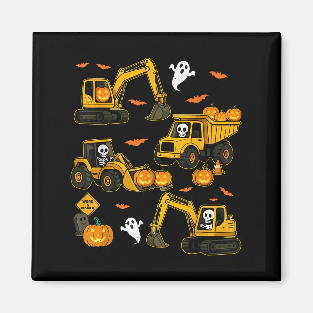 Imã Kids Halloween Construction Trucks Costume Toddler (Frente)