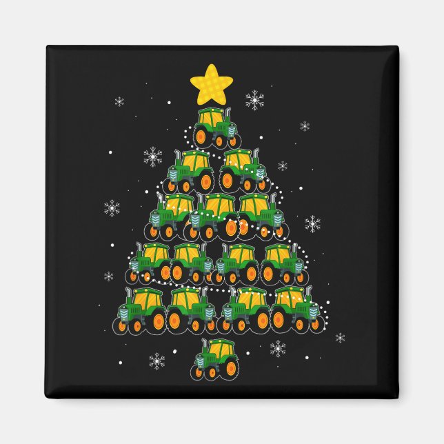 Imã Kids Men Women Tractor Christmas Tree Farmer Xmas  (Frente)