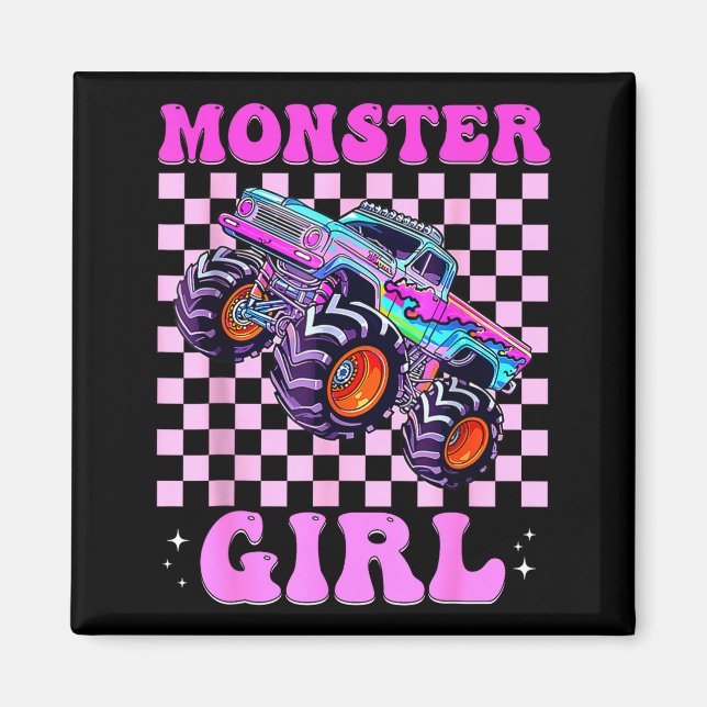 Imã Kids Monster Truck Girl Nk Monster Trucks Lover Mo (Frente)