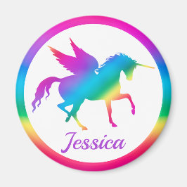 Imã Kids Rainbow Gradient Unicorn Silhouette