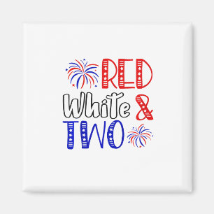 Imã Kids Red White E Dois segundo aniversário 4 De Jul