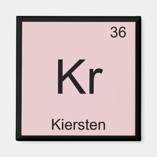 Imã Kiersten Nome Elemento Químico Tabela Periódica (Frente)