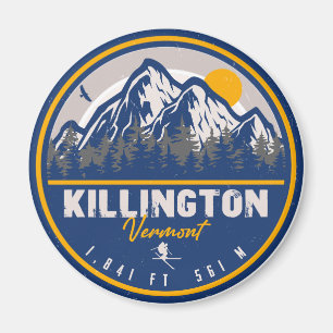 Imã Killington Vermont Retro Sunset Ski Souvenirs