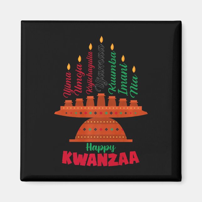 Imã Kinara Sete Velas Princípios De Kwanzaa Happy K (Frente)